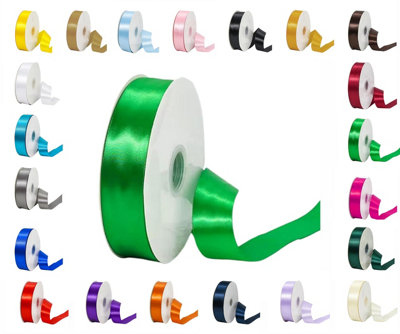 LarryRoo 25 Metres Rolls Double Sided Satin Ribbon Reels In Range Of Widths & Colours (Emerald Green10mm X 25 Metres) from B&Q