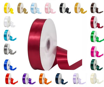 LarryRoo 25 Metres Rolls Double Sided Satin Ribbon Reels In Range Of Widths & Colours (Burgundy16mm X 25 Metres) from B&Q