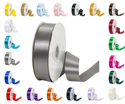 LarryRoo 25 Metres Rolls Double Sided Satin Ribbon Reels In Range Of Widths & Colours (Silver16mm X 25 Metres) from B&Q