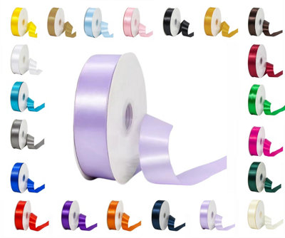 LarryRoo 25 Metres Rolls Double Sided Satin Ribbon Reels In Range Of Widths & Colours (Lilac25mm X 25 Metres) from B&Q