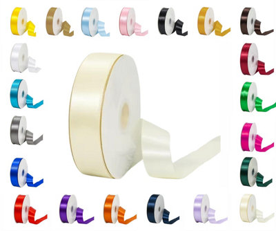 LarryRoo 10 Metres Rolls Double Sided Satin Ribbon Reels In Range Of Widths & Colours (Ivory38mm X 10 Metres) from B&Q