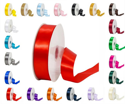 LarryRoo 10 Metres Rolls Double Sided Satin Ribbon Reels In Range Of Widths & Colours (Red38mm X 10 Metres) from B&Q