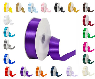 LarryRoo 10 Metres Rolls Double Sided Satin Ribbon Reels In Range Of Widths & Colours (Purple50mm X 10 Metres) from B&Q
