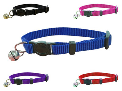 LarryRoo Soft Vibrant Kitten/cat Nylon Collar With Safety Release And Bell (Blue) from B&Q