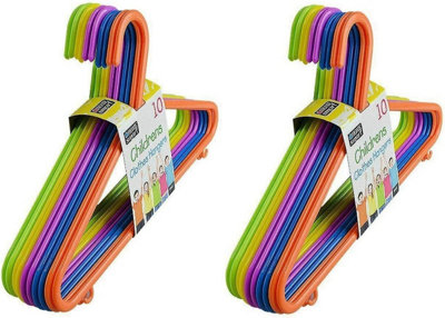 Pack Of 20 Children's Hangers Multi Coloured Plastic Hangers 29Cm X 17Cm from B&Q