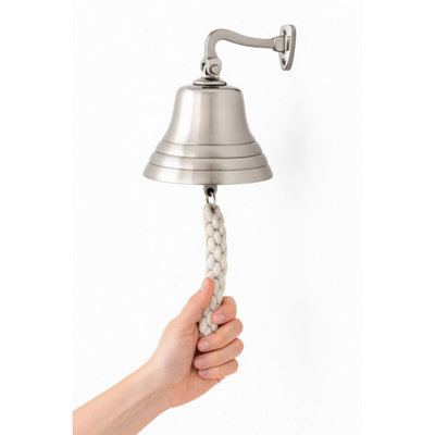 Hand Bell Bar Home Pub Accessories Doorbell Wall Mounted Bar Doorbell Nautical Decorations Silver Bell 6 Inch from B&Q