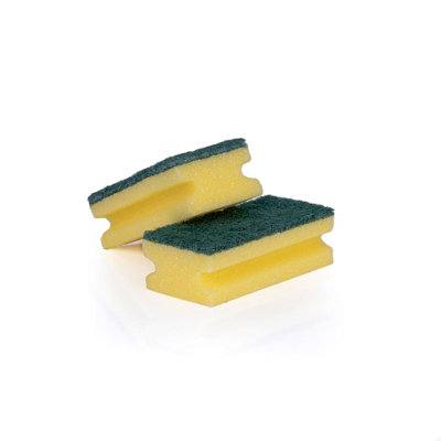 B&Q -  Gripped Sponge Scourer 13X7X4Cm Pack Of 10 Green