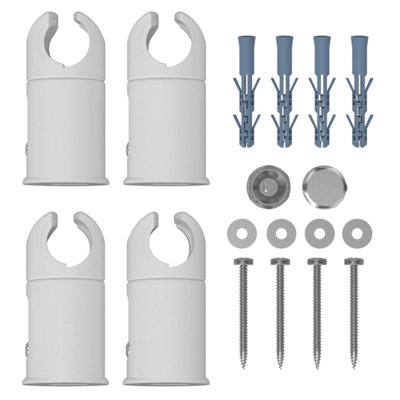 Myhomeware White 25mm Clamp Brackets For Towel Rail Radiators Flat/curved from B&Q