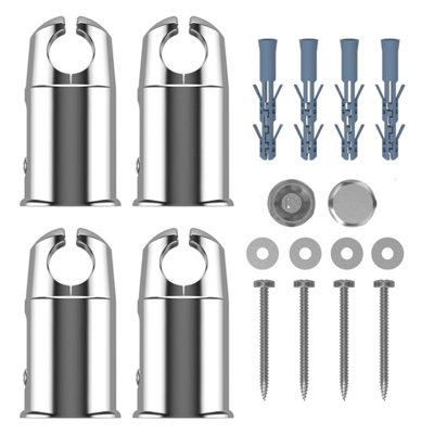 Myhomeware Chrome 19mm Clamp Brackets For Towel Rail Radiators Flat/curved from B&Q