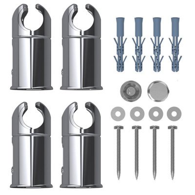 Myhomeware Chrome 25mm Clamp Brackets For Towel Rail Radiators Flat/curved from B&Q
