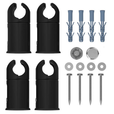 Myhomeware Black 25mm Clamp Brackets For Towel Rail Radiators Flat/curved from B&Q