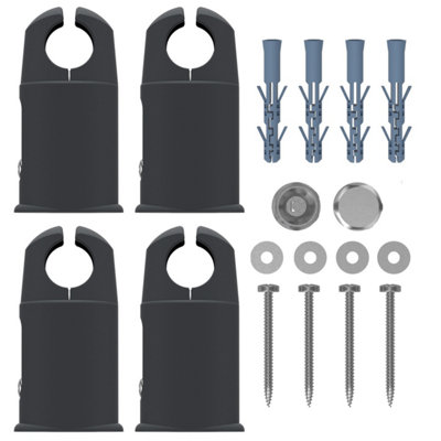 Myhomeware Anthracite 19mm Clamp Brackets For Towel Rail Radiators Flat/curved from B&Q