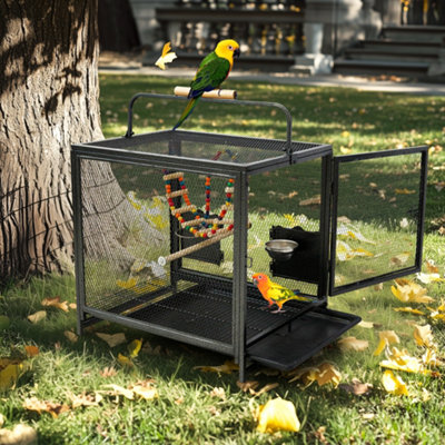 Bingopaw Portable Bird Travel Carrier Cage Iron Parrot Cockatiel Transport Carrying Cage from B&Q