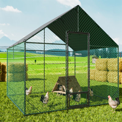 Bingopaw 300X207X276Cm Strong Metal Framed Chicken Coop For 20 ChickensNylon Netting Walk-In Poultry Cage Runs Lockable Door from B&Q