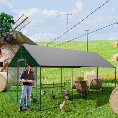 Bingopaw 602X300X276Cm Xxl Strong Metal Framed Chicken Coop For 65 ChickensNylon Netting Walk-In Poultry Cage Runs Lockable Door from B&Q
