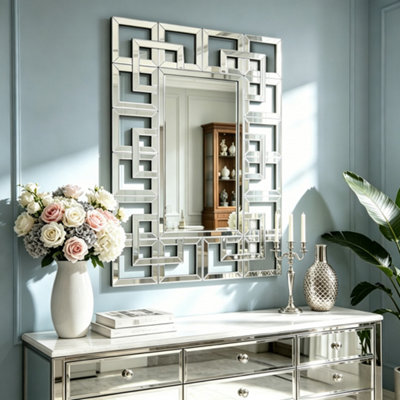 Artloge 100X70Cm Decorative Irregular Wall Mirror Grecian Venetian Mirror Entryway Dining from B&Q