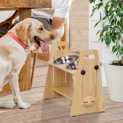 Bingopaw Adjustable Elevated Dog Bowls Tall Raised Feeder Stand For Large Dogs Medium Dog from B&Q