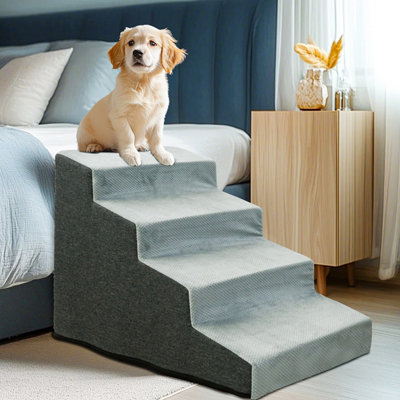 Bingopaw 4 Dog Steps For High Beds Soft Foam Pet Stairs Ramp Tilt For Get On Steady from B&Q