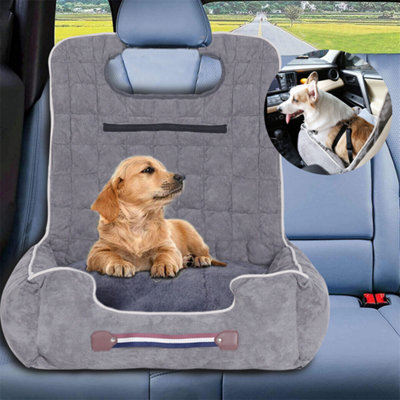Bingopaw Dog Car Seat Pet Booster Seat Travel Bed Carrier With Seat Belt Adjustable Strap from B&Q