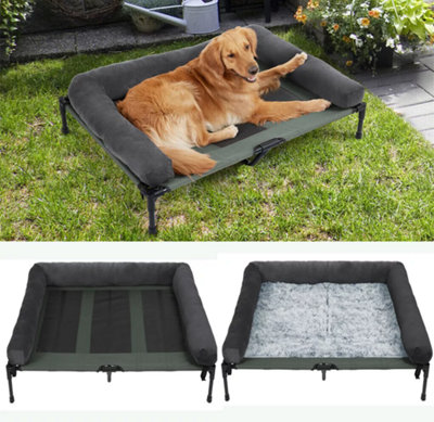 Bingopaw 90X70X28Cm Large Outdoor Indoor Cooling Elevated Dog Pet Bed Waterproof Raised Camping Dog Cot from B&Q