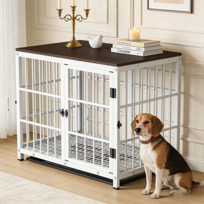 Bingopaw Medium Indestructible Heavy Dog Crate Dog Cage Kennel Home Storage End Table Wooden Top 78.5 X 56.8 X 65 Cm from B&Q