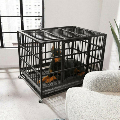 Bingopaw Xxl Metal Kennel Heavy Duty Pet Puppy Playpen Crate Enclosure Welping Dog Cage3 DoorsLockable117X78X93.5Cm from B&Q