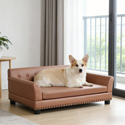 B&Q -  Large Dog Sofa Couch Bed Pet Puppy Lounge Chair Raised Chaise Cushion96X72X40Cm