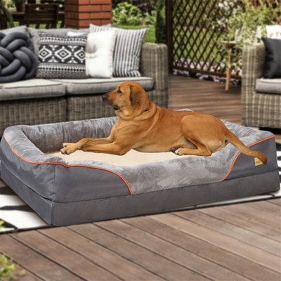 Bingopaw 3Xl Dog Bed Orthopedic Dog Sofa Memory Foam Mattress Calming Couch Rim Pillow135X100X33Cm from B&Q