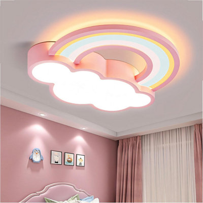 B&Q -  Pink Modern Ceiling Light Cloud Dimmable Led Chandelier Pendant Lamp For Bedroom