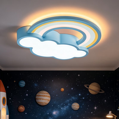B&Q -  Modern Ceiling Light Cloud Dimmable Led Chandelier Pendant Lamp For Bedroom Blue