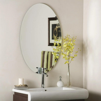 Artloge 50X70Cm High Definition Frameless Oval Wall Mirror For Bathroom Vanity,bevel Edge from B&Q