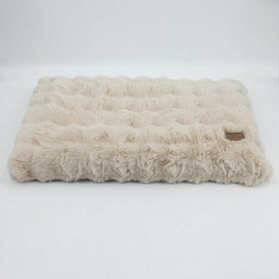 Bingopaw 76Cm Dog Bed Pet Calming Cushion Mat Washable Soft Warm Plush MattressKhaki Beige from B&Q