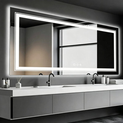 Luvodi 1600X800mm Hd Led Bathroom Mirror Sleekest Illuminated Vanity Mirror Barbershop SalonAnti-Fog from B&Q