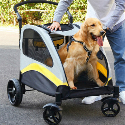 Bingopaw Xl Large Dog Stroller Outdoor Pet Jogger Stroller With Easily Walk In/out Doors74.5X108X113Cm from B&Q