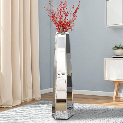Artloge 77Cm Tall Mirror Floor Vase Thin Sophisticated Vessel For Dried Flowers (Cannot Hold Water) from B&Q