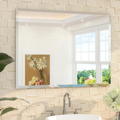 Artloge 70X100Cm Wall Mirror Rectangle Beveled Polished Edge Frameless Mirror For Bathroom from B&Q