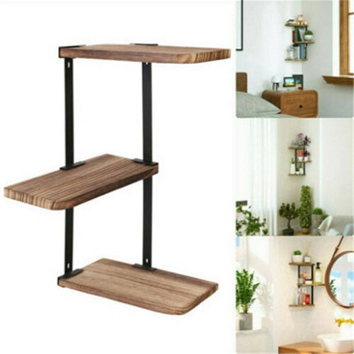 Fativo  3 Tier Lucca Corner Shelf Modern Floating Wall Shelves Storage Display Shelving from B&Q