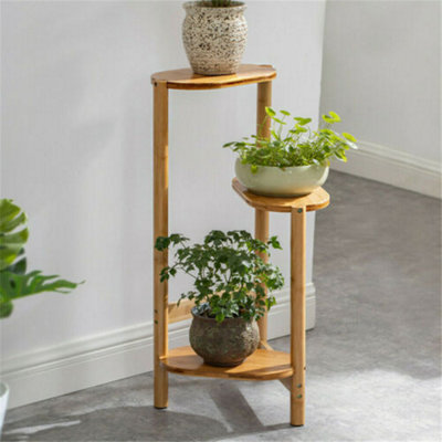 Fativo  3Tier Plant Stand Bonsai Flower Pot Holder Premium Bamboo Stand Indoor L Xh 32X75Cm from B&Q