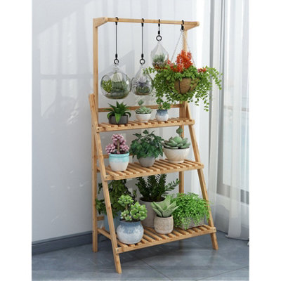 Fativo  3 Tier Flower Plant Pot Stand Folding Display Hanging Shelf Climbing Ladder Rack 1420mmh from B&Q