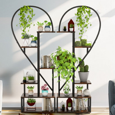 Fativo  2Pcs 6-Tier Heart Plant Stand Garden Flower Pots Display Ladder Rack Shelf 1365mm H from B&Q