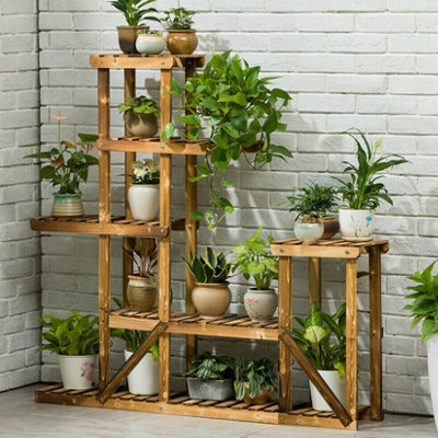 Fativo  6 Tier Plant Stand Corner Dispaly Shelf Ladder Planter Flower Pots Garden Rack from B&Q