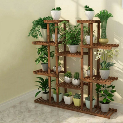 Fativo  Multi Tier Wood Flower Rack Plant Stand Shelves Bonsai Display Book Ladder Shelf 115Cm H from B&Q