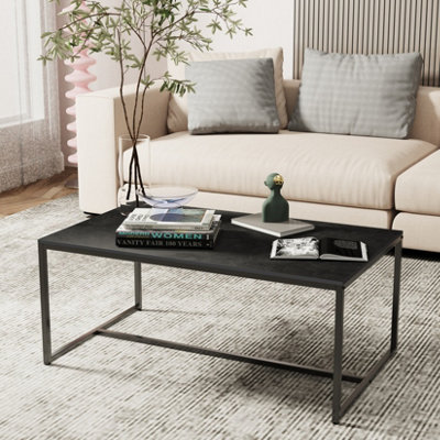 Fativo Fatiov 100L X 60W Cm Heavy Duty Sintered Stone Marble Coffee Table Anit-Scratch Center Tea Table AccentBlack from B&Q