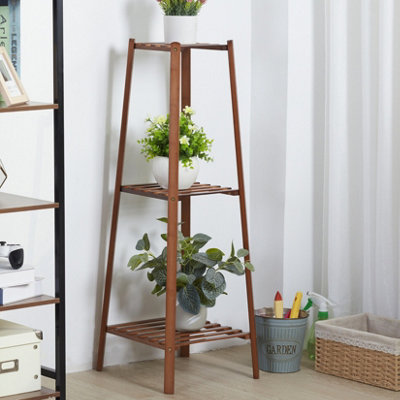 Fativo  Large Bamboo Plant Stand Flower Pot Holder Space Table Display 3 Tier96.5Cm H from B&Q