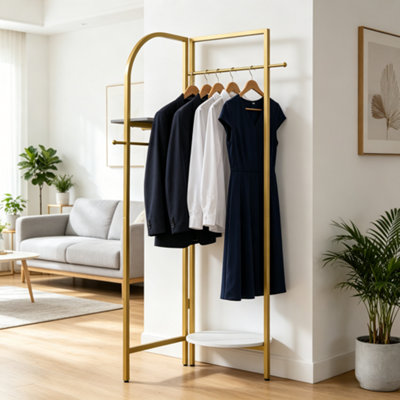 Fativo  175Cm H Metal Corner Coat Rack Stand Hall Trees Clothes Hanging Rail Closet Garment Rack from B&Q