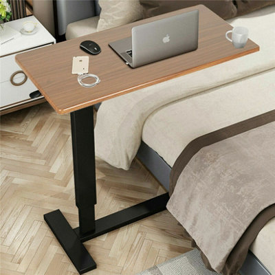Fativo 80Cm W Adjustable Height 66-89.5Cm Heavy-Duty Rolling Cart Overbed Bedside Table Laptop Desk Medical Home Bed Tray from B&Q