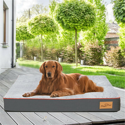 Bingopaw 110X85X10Cm Waterproof Dog Bed Large Orthopedic Memory Foam Mattress Pet Crate Bed from B&Q