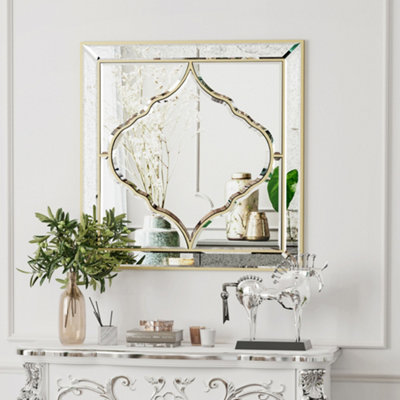 B&Q -  60Cm Decorative Wall Mirror Hanging Accent Mirrors Living Room Bathroom