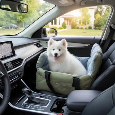 Bingopaw Green Small Dog Car Seat & Travel Carrier Pet Bed Non-Slip Booster Seat from B&Q