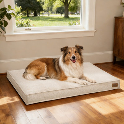 Bingopaw Orthopedic Dog Bed For Crate103X69X10Cm Dog Crate Bed For Aggresive ChewersKhaki from B&Q